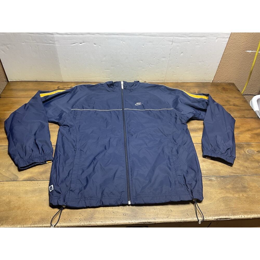 Vintage Nike Fleece Lined Navy Track Suit Set Men’s L Grey Tag Y2K Windbreaker - Picture 2 of 16